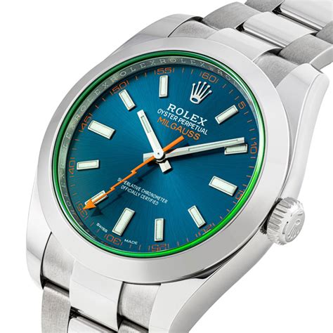 men's rolex milgauss 40mm 116400gv blue|Rolex Milgauss gv price.